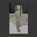 Stone Gate Structure With Moss Covered Walls Stone Steps And Broken Wooden Planks