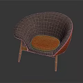 Modern Gray Armchair With Red Cushion And Wooden Legs Modern Design