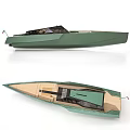 Sleek Green Yacht With Open Deck And Modern Design