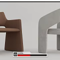 Modern Accent Chairs In Light Gray And Brown Fabric With Stylish Armrest Design For Living Room Decor