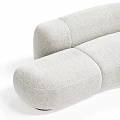Beige Irregular Shape Sofa With Soft Velvet Upholstery Modern Curved Design