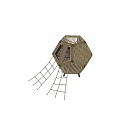 Decorative Wooden Garden Hexagonal Structures with Ladder and Netting Design Details