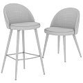 Modern Fabric Upholstered Dining Chair and Bar Stool with Wooden Legs and Color Options