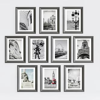 Modern photo wall 3d model