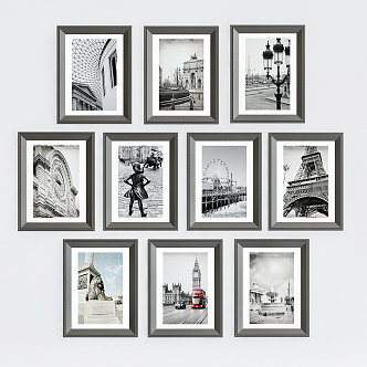 Modern photo wall 3d model