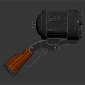 Multi Barrel Space Rocket Launcher With Metallic Structure And Wooden Grip