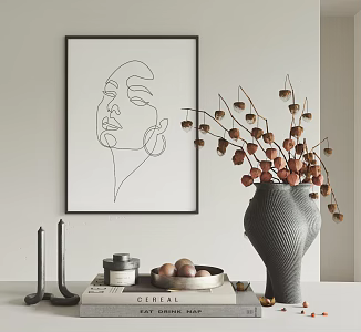 Jewelry Ornaments Combination Jewelry Ornaments Vase Decorative Painting Candle Modern 3d model