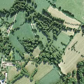 Aerial Planning Of Rural Area With Green Fields Trees And Agricultural Plots