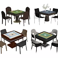 Modern Mahjong Table and Chair Mahjong Table Chess and Card Table 3d model