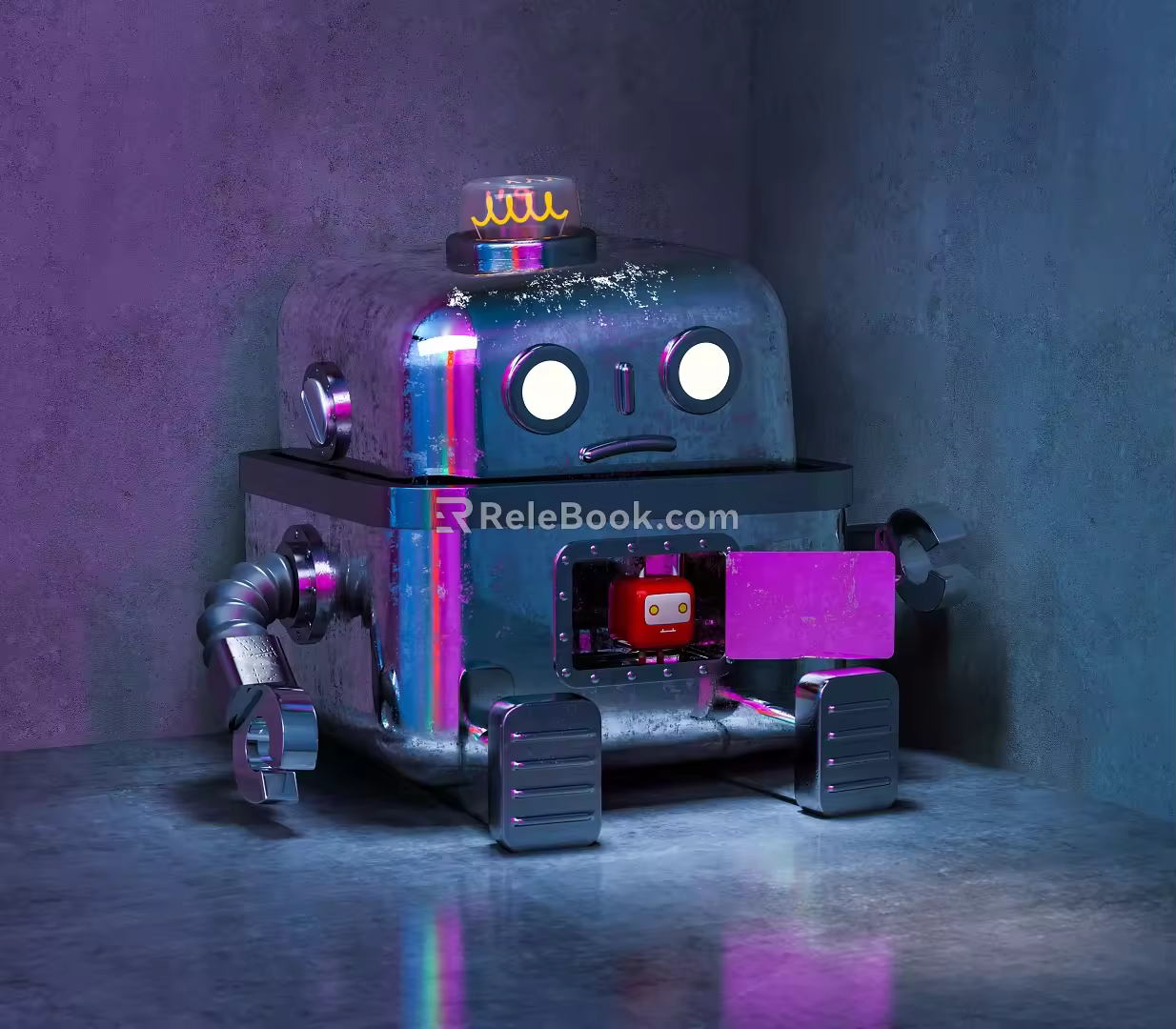 ROBOT IN THE CORNER INDUSTRIAL LOFT ROBOT 3d model