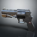 Modern Tactical Revolver Design With Metal Body Black Grip And Cylinder
