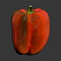 Fresh Red Bell Pepper With Water Droplets On Dark Background Surface Reflection 3d model