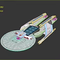 Cosmic Spacecraft Model With Circular Module Blue Panels And White Structure