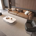 Modern sofa coffee table combination 3d model