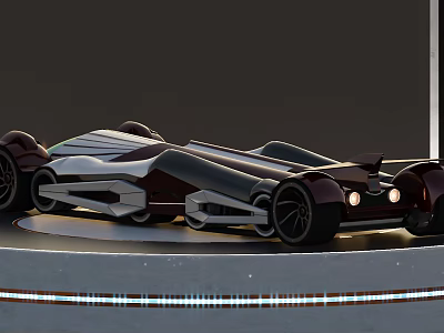 Futuristic Concept Car With Sleek Design On 3d model