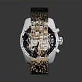 Stylish Classic Wristwatch Timepiece With Black Chronograph Dial Silver Case And Black Leather Strap