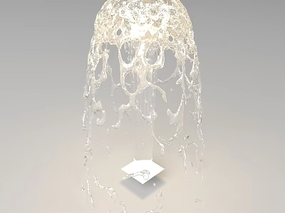 Stunning Water Fountain With Cascading Transparent Water And Decorative Base Design 3d model
