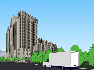 modern office building 3d model