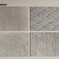 Square Carpets Featuring Modern Geometric Patterns And Various Designs On 3d model