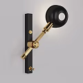 Modern Black and Gold Metal Wall Lamp with Adjustable Arm and Sleek Minimalist Design