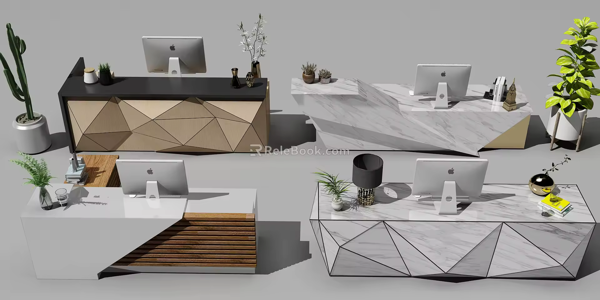 Modern reception desk 3d model