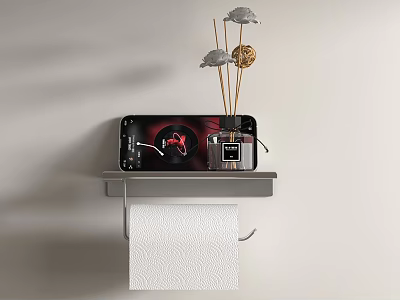 Wall Mounted Toilet Paper Holder With Phone Stand And Fragrance Decor 3d model