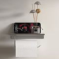 Wall Mounted Toilet Paper Holder With Phone Stand And Fragrance Decor