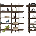 New Chinese-style Antique Frame Decorative Frame Antique Frame Combination 3d model