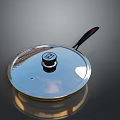 Stainless Steel Frying Pan With Lid And Black Handle For Daily Cooking