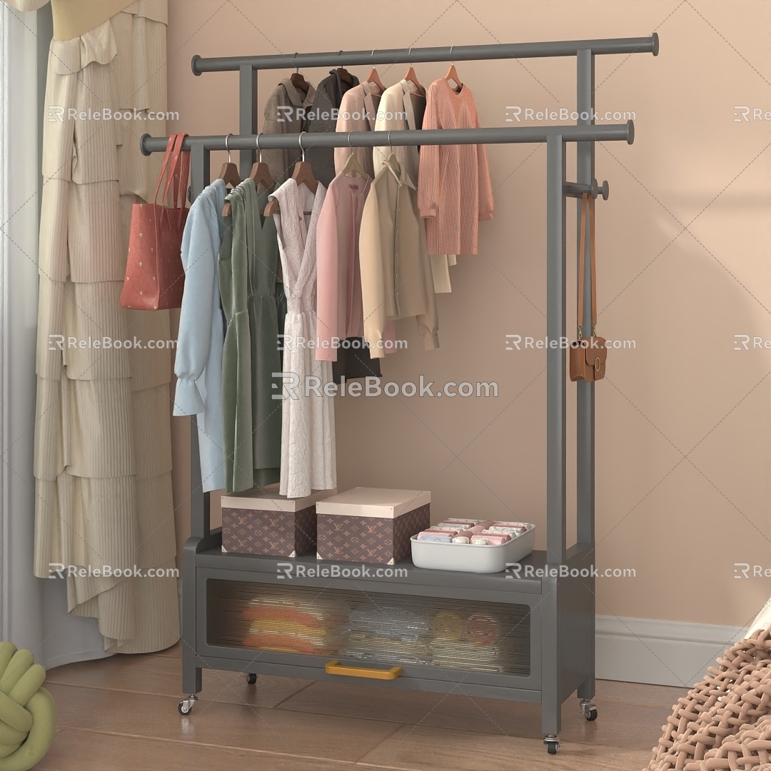 Wardrobe hanger rack 3d model