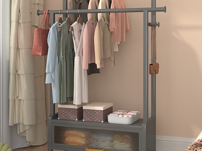 Wardrobe hanger rack 3d model