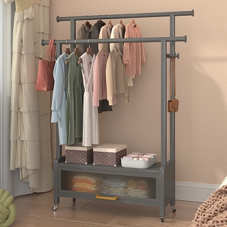 Wardrobe hanger rack 3d model