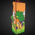 Chicken Rock Arcade Game Machine with Cartoon Characters Green Grass Background and Screen