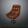 Stylish Red Padded Modern Chair With Curved Design And Metal Base