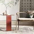 New Chinese Style Casual Table and Chair Combination Single Chair Side Combination 3d model