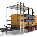 Style Trailer Car Container RV Cargo Truck 3d model