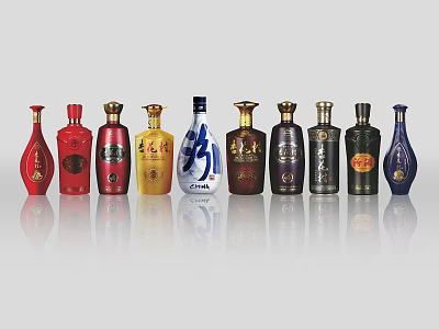 Wine Famous Liquor Top Ten Famous Liquor Wine Fenjiu Glass Bottle White Wine Bottle Wine Bottle Liquor Bottle Packaging 3d model
