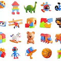 Colorful Building Blocks With Assorted Kids Toys For Creative Play And Learning