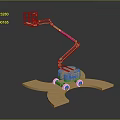 Orange Mobile Aerial Work Platform With Extendable Arm And Support Legs