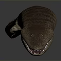 Prehistoric Aquatic Reptile Model With Long Body Striped Skin And Sharp Teeth