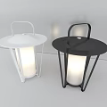 Modern Portable Outdoor Lamps White And Black With Hanging Handle Illuminated