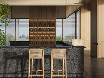 Modern Water Bar Area Coffee Water Bar 3d model