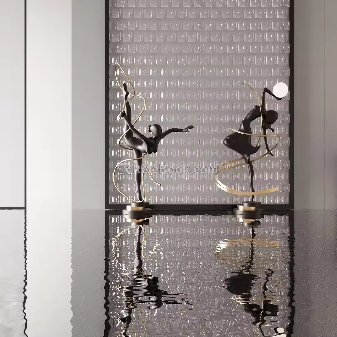 Figure Sculpture Installation 3d model