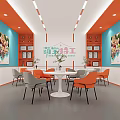 Kids Indoor Sports Fitness Space With Colorful Running Tracks And Tree Cloud Decorations