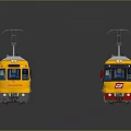Modern Train Model With Multiple Carriages And Colorful Exterior On Gray Background