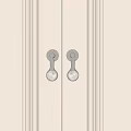 Modern Door Handles with Silver Bases and White Marble Spherical Knobs on White Paneled Doors