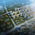Aerial Urban Planning With High Rise Buildings Green Spaces And Roads