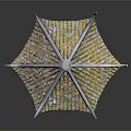 Traditional Chinese Architecture Roof Structure With Yellow Tiles And Decorative Eaves