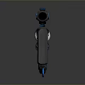 Blue And Black Tactical Weapon With Telescopic Scope Barrel And Grip Design