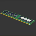 Green RAM Module With Circuit Board Memory Chips And White Label